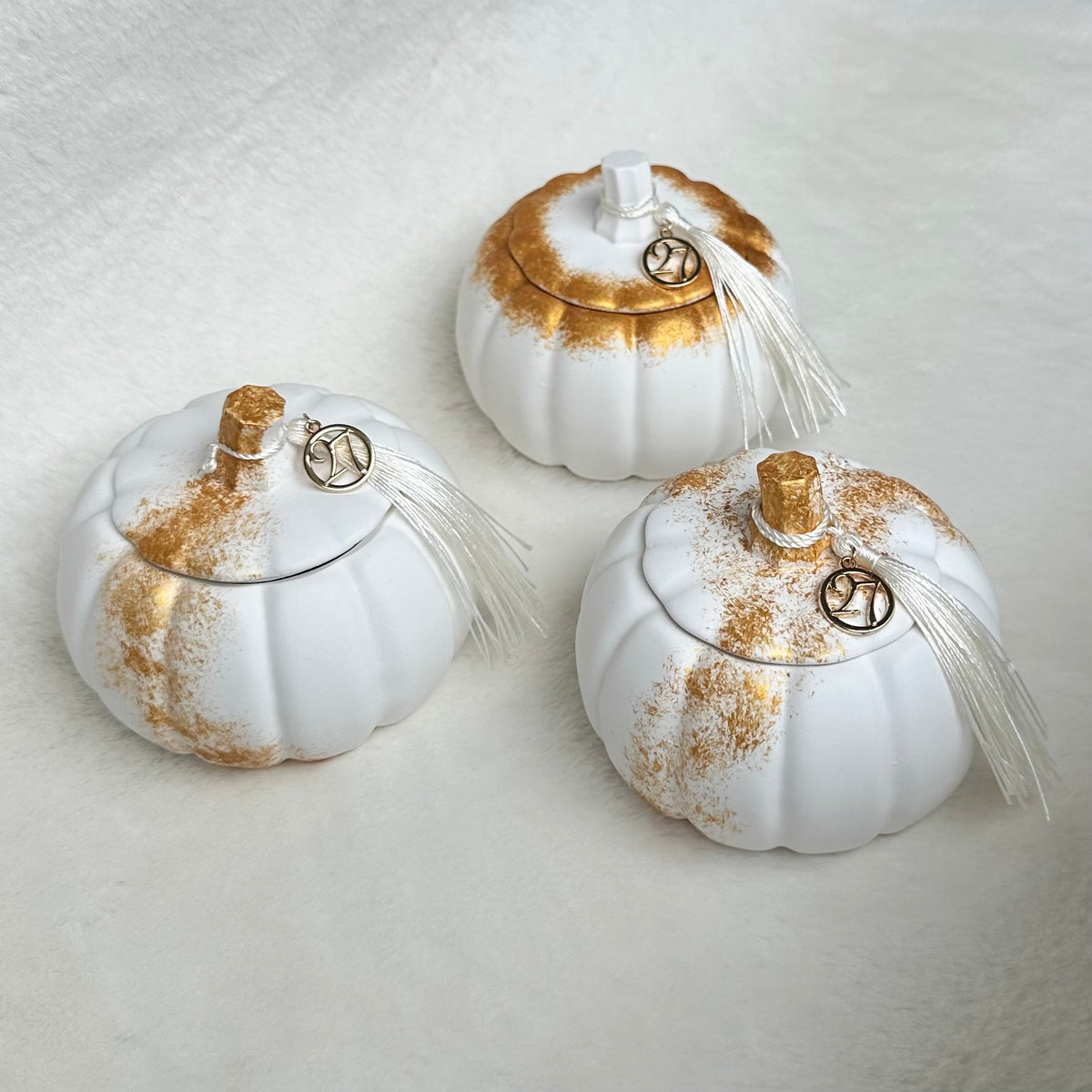 Gold Pumpkin Charm Candle