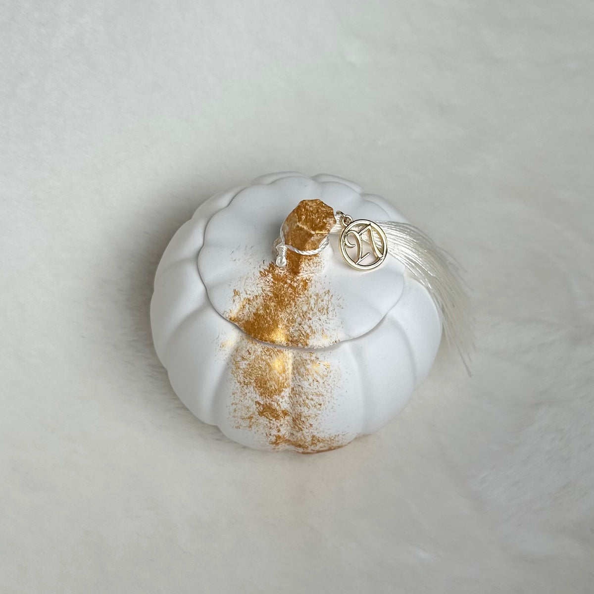 Gold Pumpkin Charm Candle