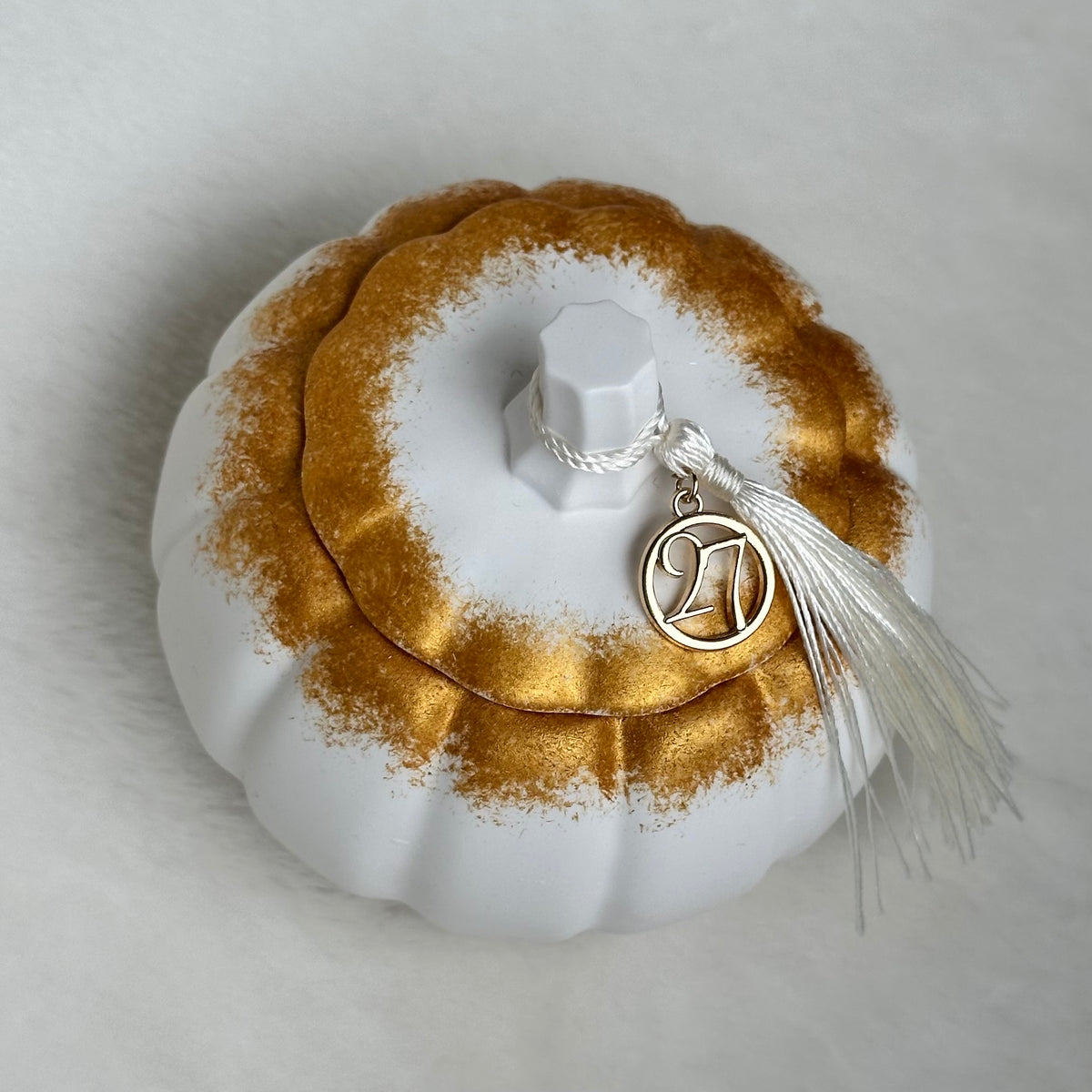 Gold Pumpkin Charm Candle