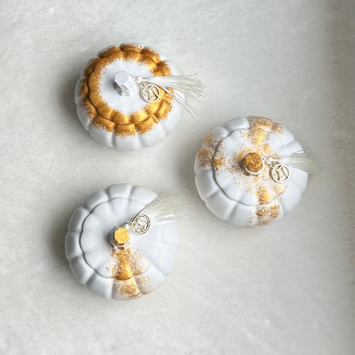 Gold Pumpkin Charm Candle