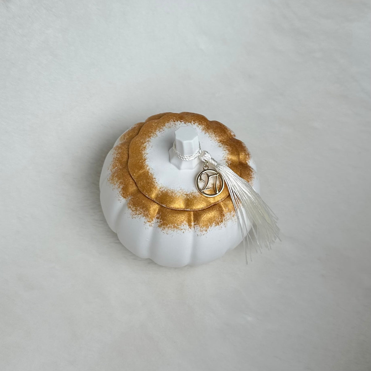 Gold Pumpkin Charm Candle